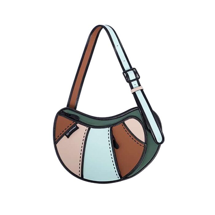 Croissant Bag – 2D Cartoon Design, Adjustable Strap