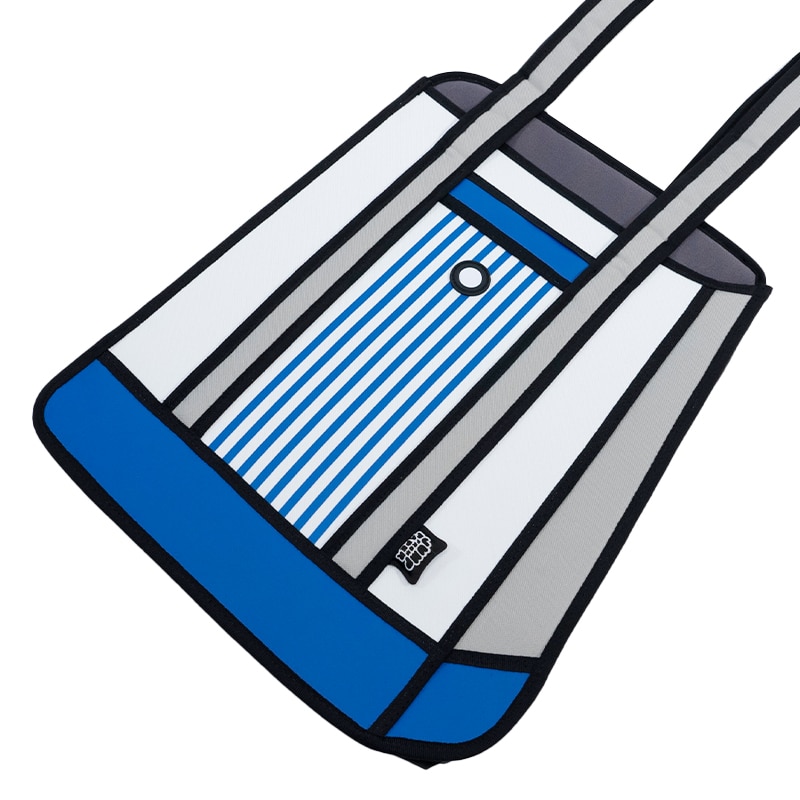 Jumpfrompaper 2D Cartoon Stripe Tote - Image 6