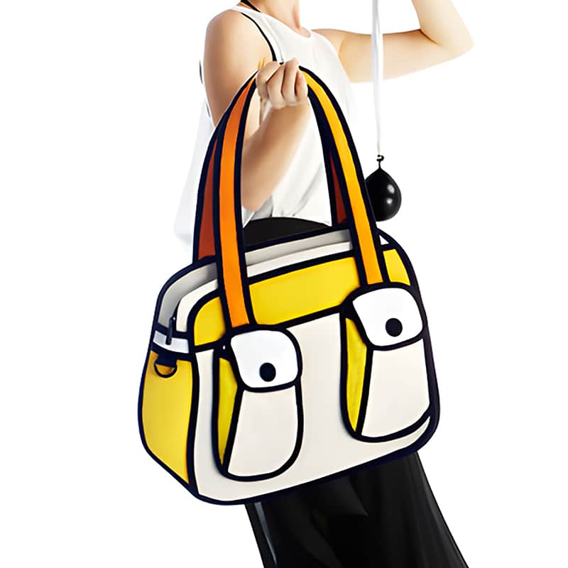 2D Cartoon Shoulder Bag - Bonjour - Image 2