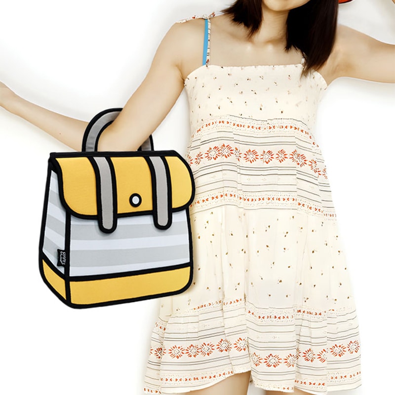 Funny Striped 2D Cartoon Handbag - Image 2